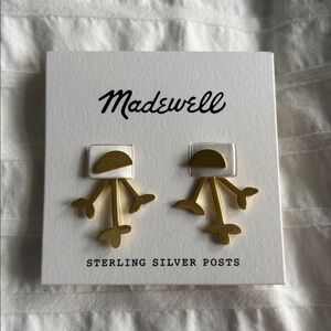 Madewell Abstract Gold Earrings with Silver Posts